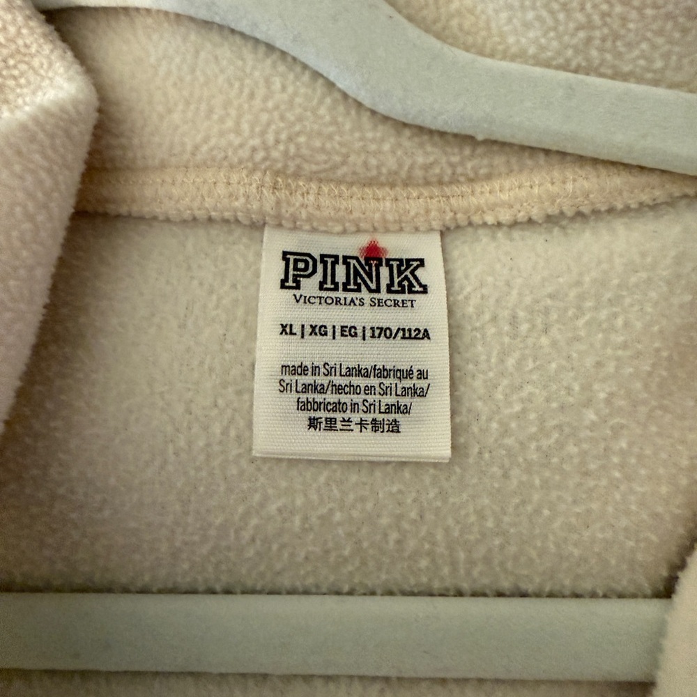 PINK Victoria's Secret Cream Quarter-Zip Sweatshirt - Picture 3 of 3